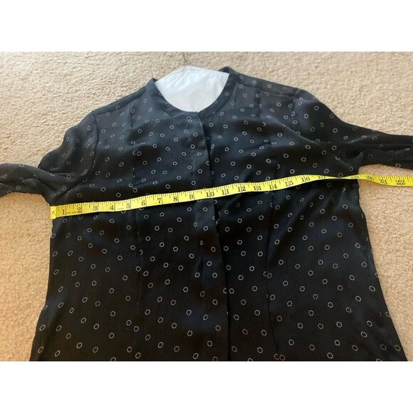 3/$15 SALE - Ann Taylor Factory Black Sheer Blouse Tunic Polka Dot Size M Petite - Picture 4 of 7